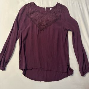 Purple lace front shirt